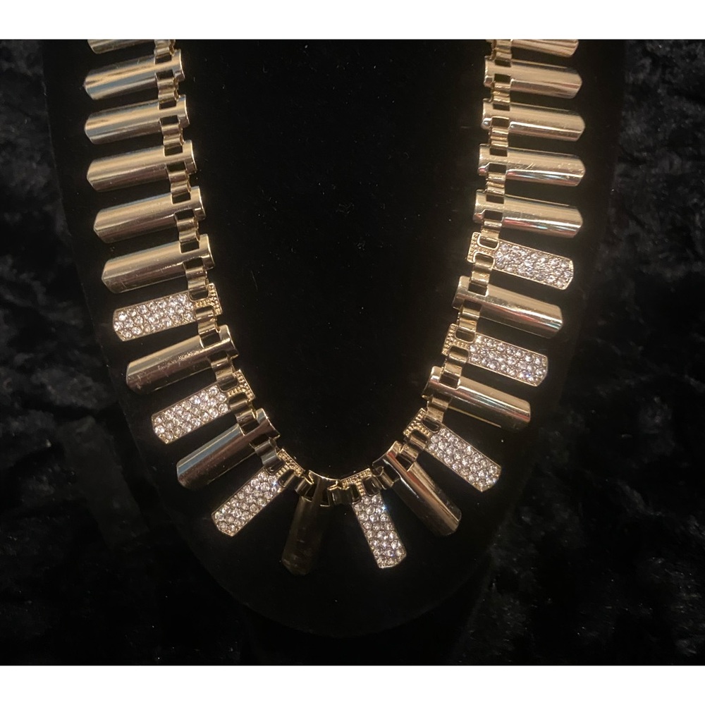 Sparkling Sage Gold and Crystal choker